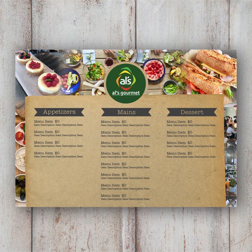 Rustic Menu Design