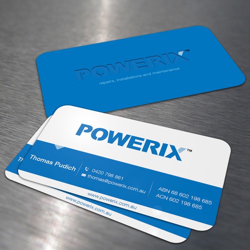 Create a clean style business card for a maintenance business