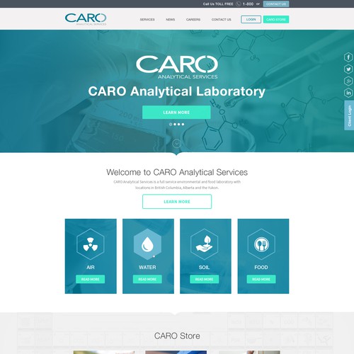 Landing Page Design Concept For CARO Analytical Services