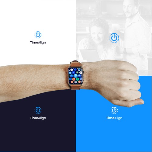 Fun logo design for Time Align concept for organizing your day.