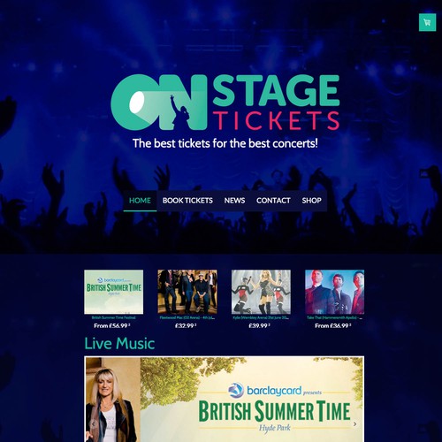Concert ticket logo and website