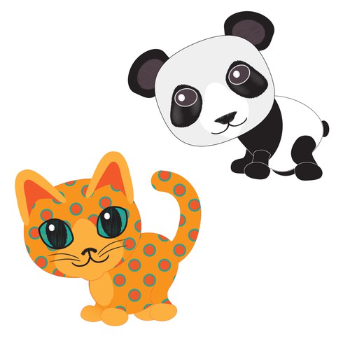 Baby Cat and Panda