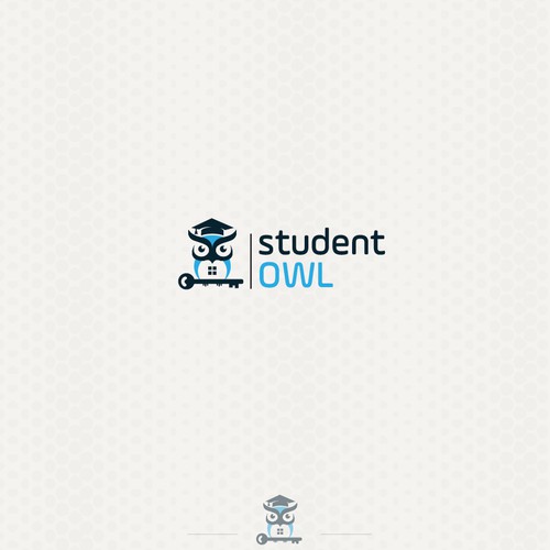 minimalist logo for student owl