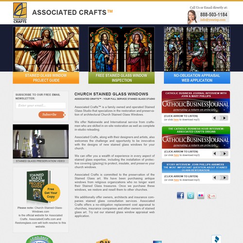 Associated Crafts - Church Stained Glass Windows needs a new website design