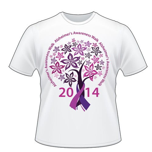 Team T shirts for Alzheimers' Walk