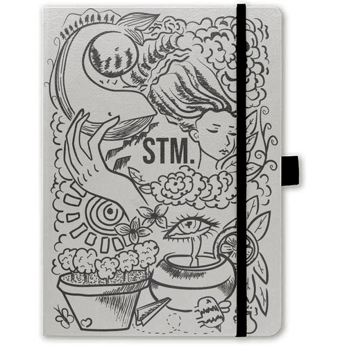 Doodle art illustration of a notebook cover