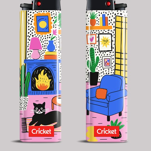 Create illustrations for a limited collection of Cricket Lighters
