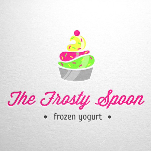 Create a fun Frozen Yogurt illustraction for The Frosty Spoon