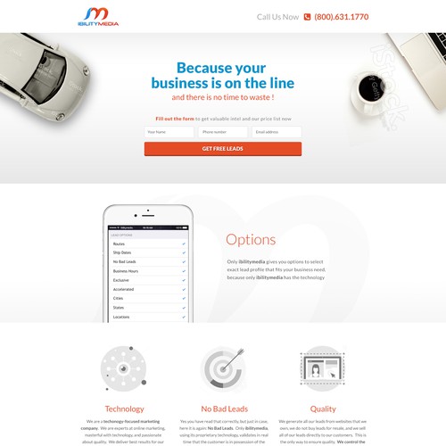 Landing Page for "Ibility Media"