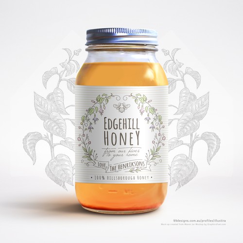 Mason Jar Label for a Private Estate's Honey