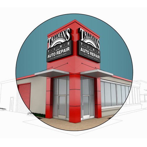 Create an illustration that captures the exterior design appearance of our store.