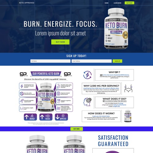 Keto Burn landing page