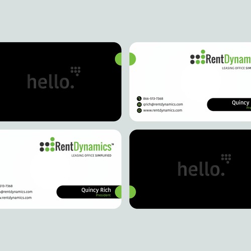 A friendly business card with a high-end professional look.