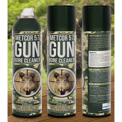 Create a unique gun product spray can label for Metalloid Corporation