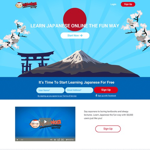 Language Learning Landing Page