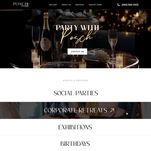 Website design for an event management comapny