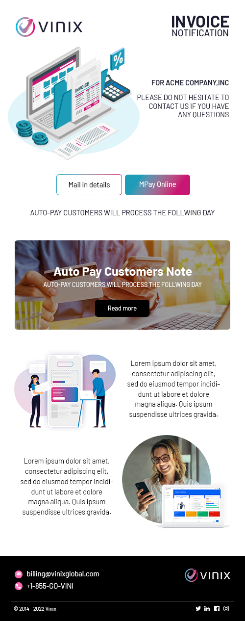 Vinix Newsletter Template