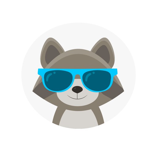 Zoo character with sunglasses for embroidered shirts