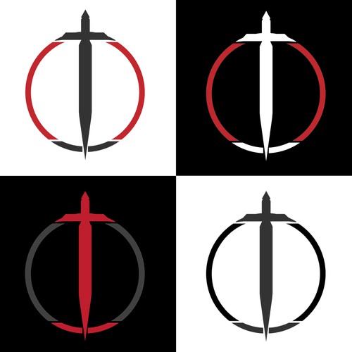 Sword in a circle design for a software engineering company.