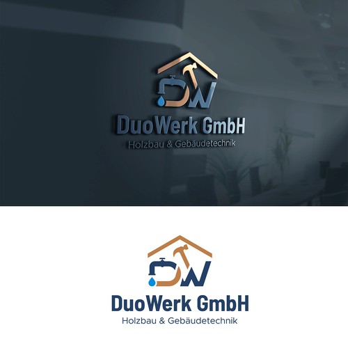 Plumbing. construction home repair logo design.