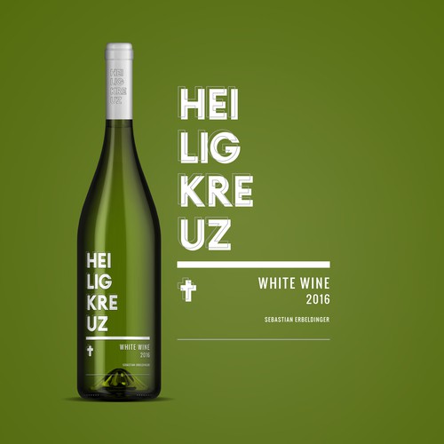 Label design for Heiligkreuz White Wine