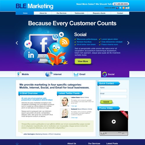 Home page design wanted for BLE Marketing