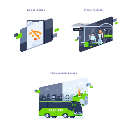Illustrations Set for Flixbus