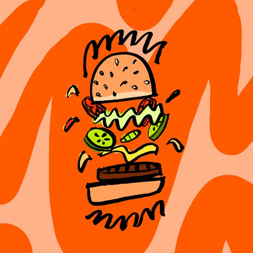 Burger Illustration Poster