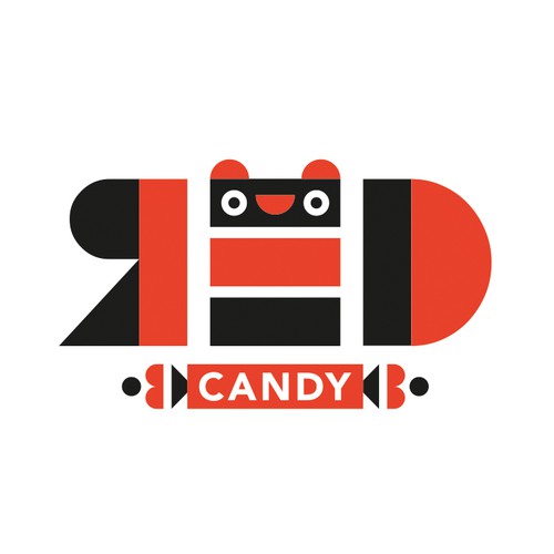 Bold candy vector illustration logo design