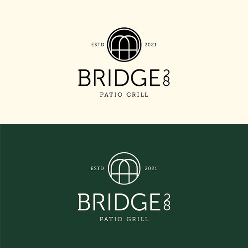 Bold logo concept for Grill bar Bridge 28 Patio 