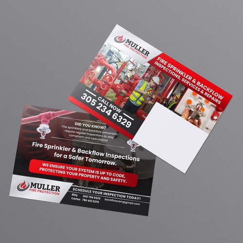 Postcard design for Muller Fire Protection