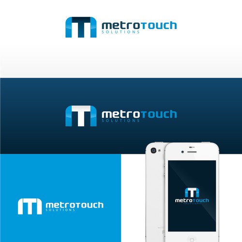 Create the next logo and business card for Metro Touch Solutions