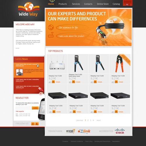 Redesign of online hardware trading company