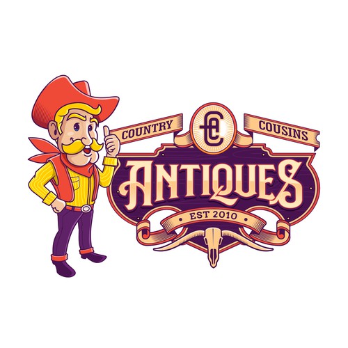 Mascot and sign work for Country Cousins Antique