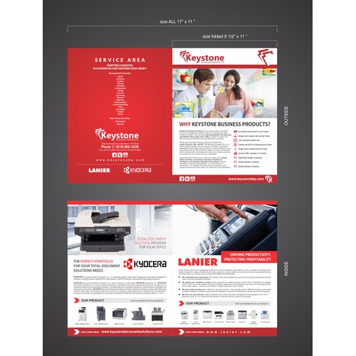 Design a professional office products brochure for Keystone Business Products