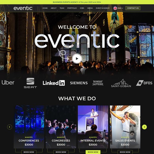 Eventic homepage design 