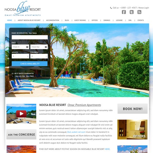 website design for www.noosablue.com.au