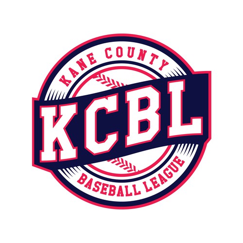 Logo with illustration of kids baseball player