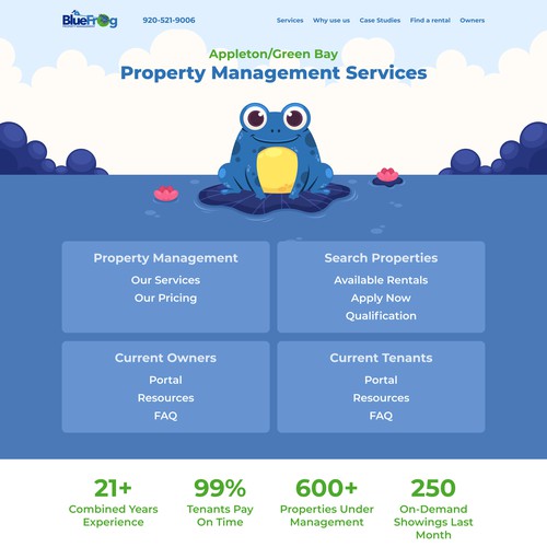 Blue Frog - property management website