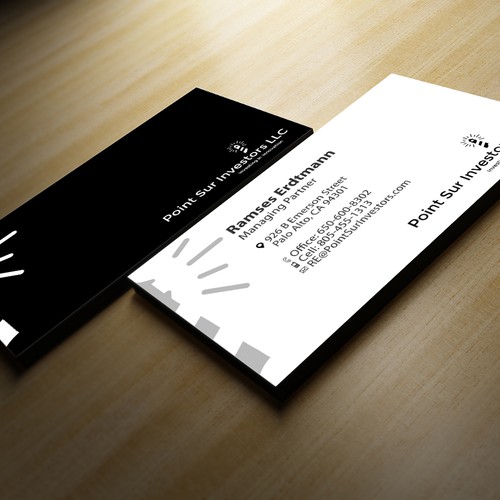 Simple business card for investing company.