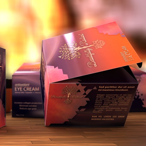 Create an amazing high quality eye cream box for Radiantly Beautiful!