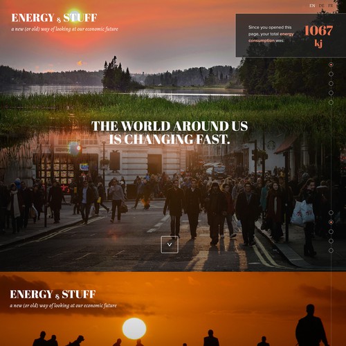Landing page for global nonprofit project
