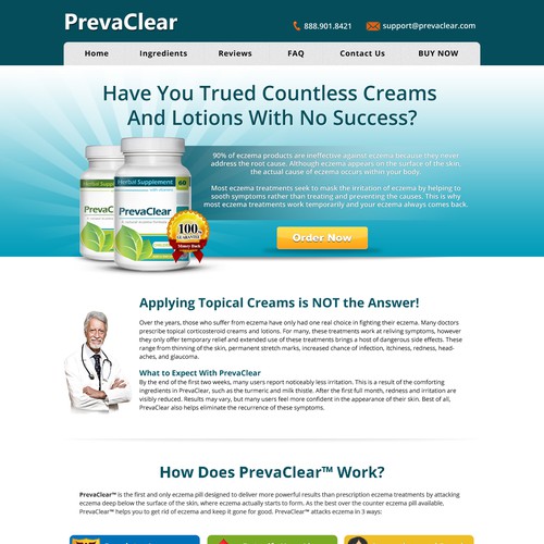 Landing Page Needed for Skin Care Supplement
