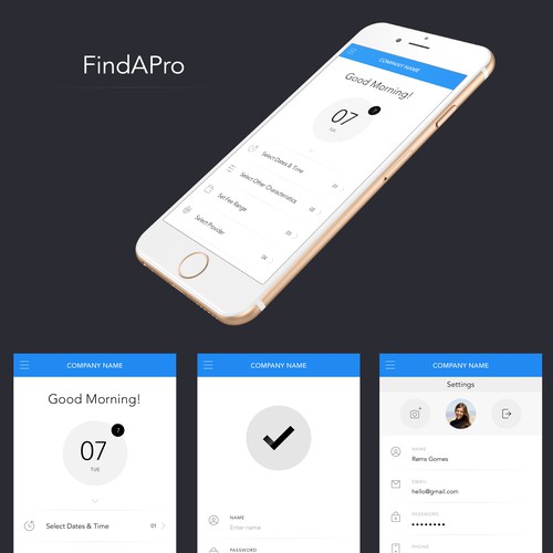 FindAPro App UI Design