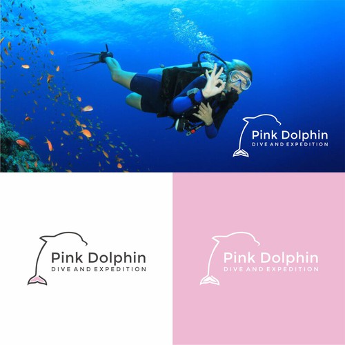 Sophisticated logo for "PINK DOLPHIN"