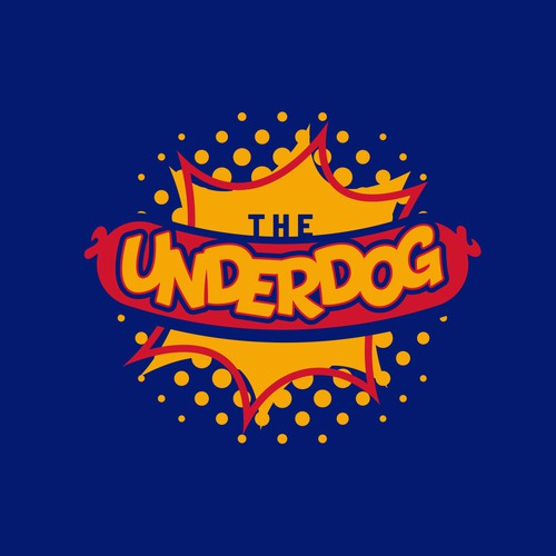 Comic style logo for hot dog business