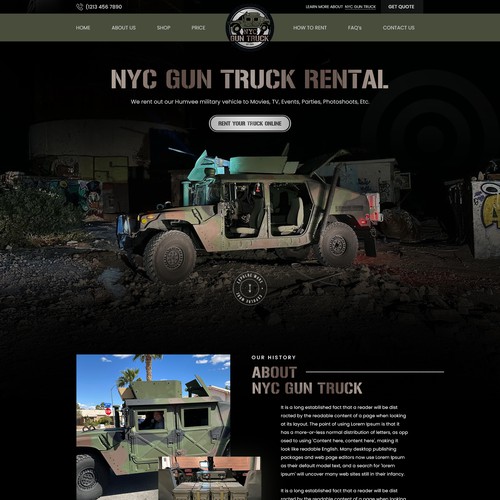 NYC GUN TRUCK Website Design