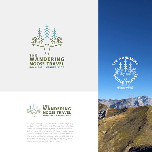 Monoline logo design for a travel agency