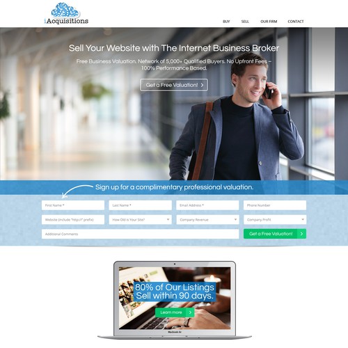 Homepage Design for iAcquisitions