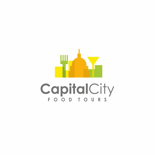 Logo concept for a walking food tour